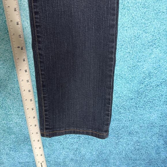 NYDJ Jeans Womens Sz 8 28x27 Straight Mid Rise Blue Stretch Denim Made In USA - Picture 5 of 15